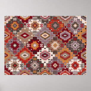 Affiche Moquette persane design original, texture tribale.