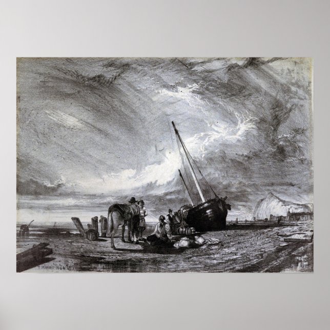 Affiche Moran - Bateau de pêche échoué 1864 (Devant)