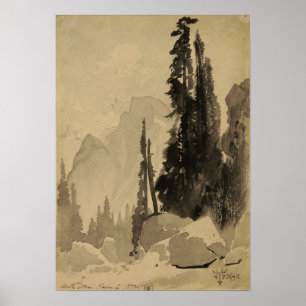 Affiche Moran - Half Dome Yosemite 1872