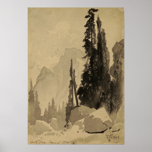 Affiche Moran - Half Dome Yosemite 1872 (Devant)