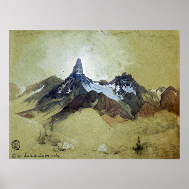 Affiche Moran - Index Peak Clark's Fork Wyoming 1892 (Devant)