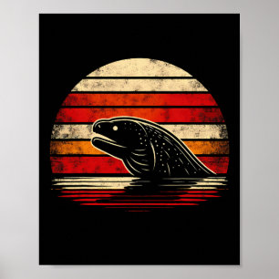 Affiche Moray Eel Sunset Retro Style Safari Vintage les an