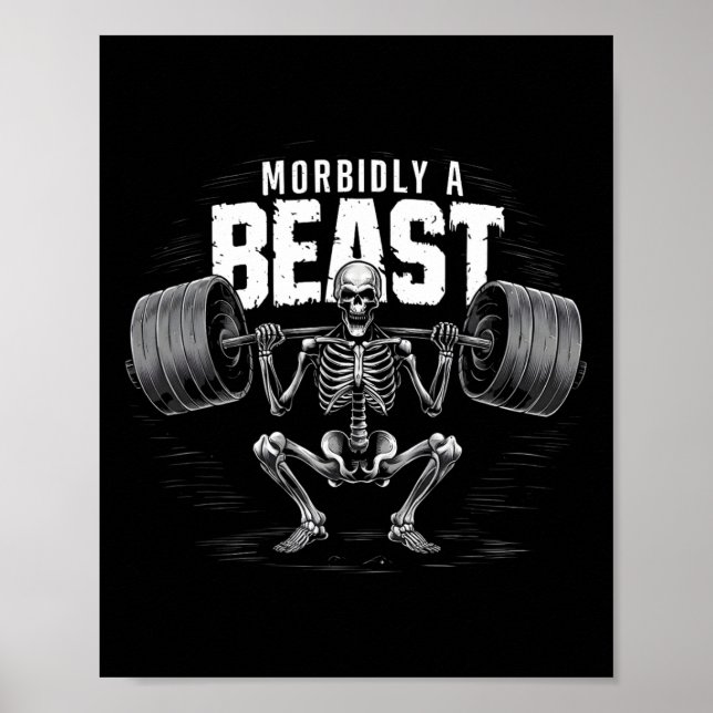 Affiche Morbialement Une Bête Drôle Mème Sarcastique (Devant)