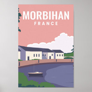 Affiche Morbihan France Illustration d'un lieu de voyage c