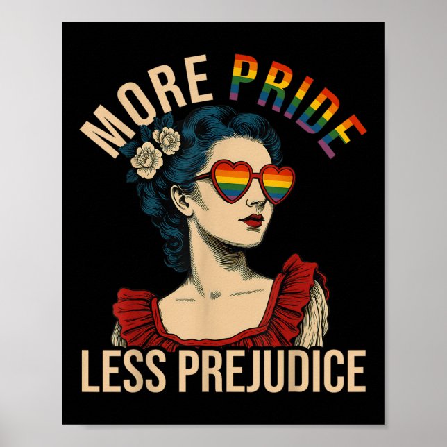 Affiche More Pride Less Prejudice Pride Month Gay Lesbian  (Devant)