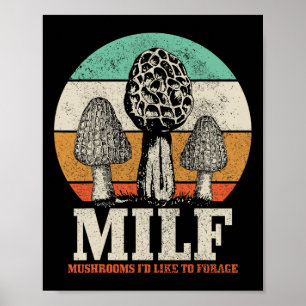 Affiche Morel Chasse aux champignons M.i.l.f. Champignons