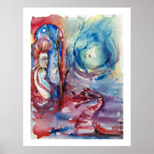 Affiche MORGANA / Magie et mystère, Imaginaire bleu rose