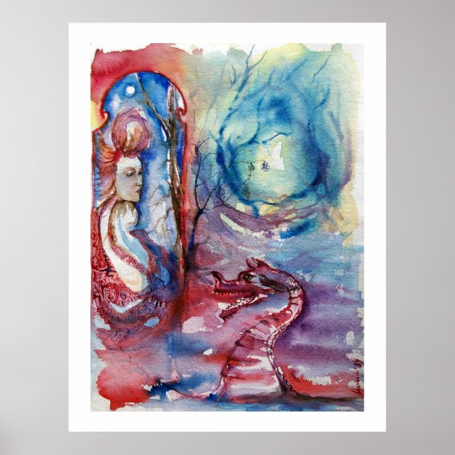 Affiche MORGANA / Magie et mystère, Imaginaire bleu rose (Devant)