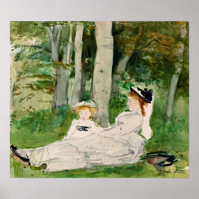 Affiche Morisot - Edge Of Forest (Edma Et Jeanne) 1872 (Devant)