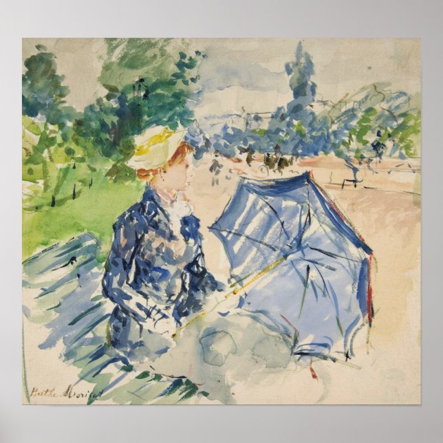 Affiche Morisot - Femme assise avec du bois 1885 (Devant)