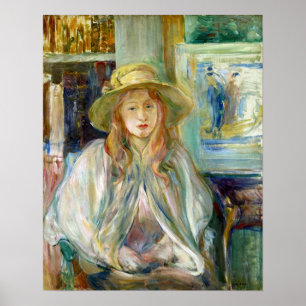 Affiche Morisot - Fille au chapeau de paille 1892