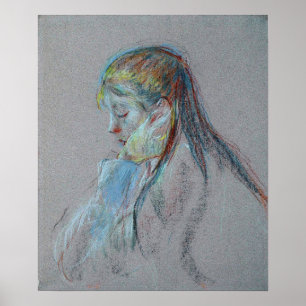 Affiche Morisot - Fille aux cheveux longs 1890