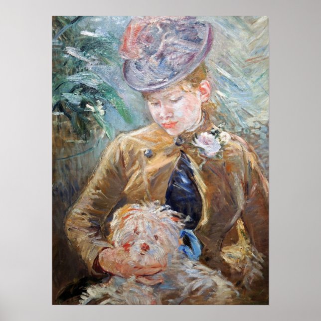 Affiche Morisot - Fille avec chien (Devant)