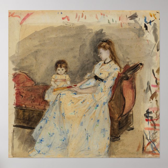 Affiche Morisot - Fille de Madame Pontillon sur un canapé (Devant)