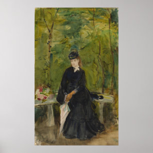 Affiche Morisot - Jeune Femme Assise Sur Un Banc 1864