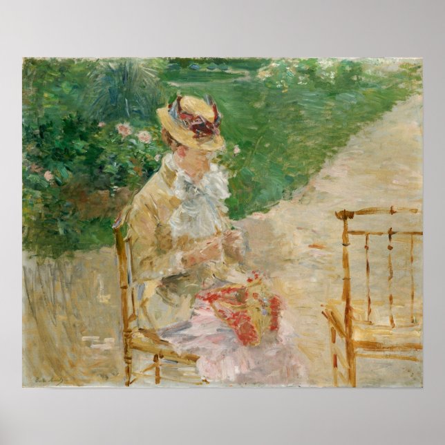 Affiche Morisot - Jeune Femme Couchant Dans Le Jardin 1883 (Devant)