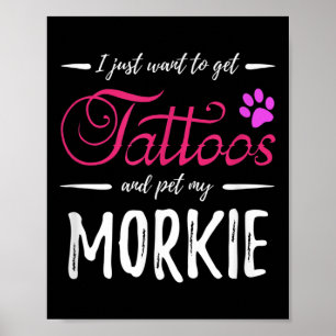 Affiche Morkie Amoureux des chiens Tattoo Funny Chien Mama
