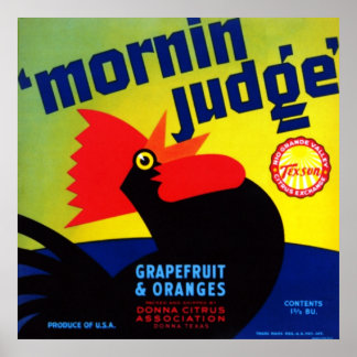 Affiche Mornin Juge Grapefruit et Oranges