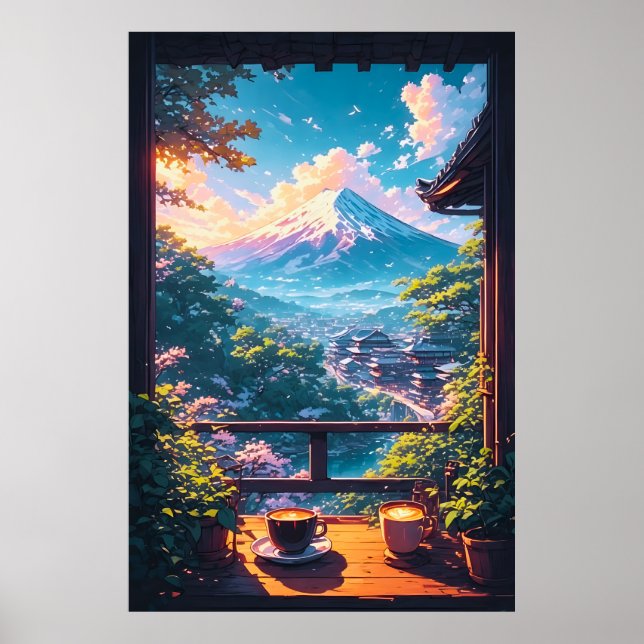 Affiche Morning Calm over Fuji (Devant)
