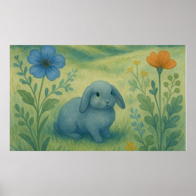 Affiche Morning Calm – Watercolor Meadow with Bagolo (Devant)