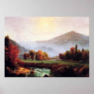 Affiche Morning Mist Rising à Plymouth, NH, art