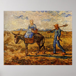 Affiche Morning peasant couple going to work