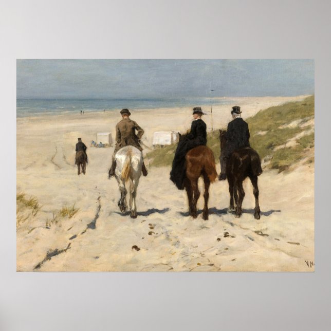 Affiche Morning Ride along the Beach, 1876 by Anton Mauve (Devant)