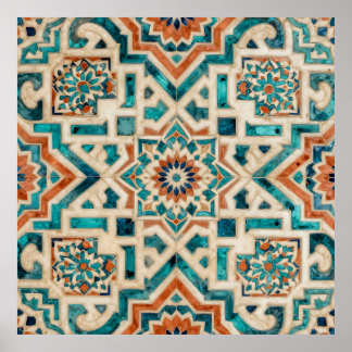 Affiche Moroccan Mosaic Pattern