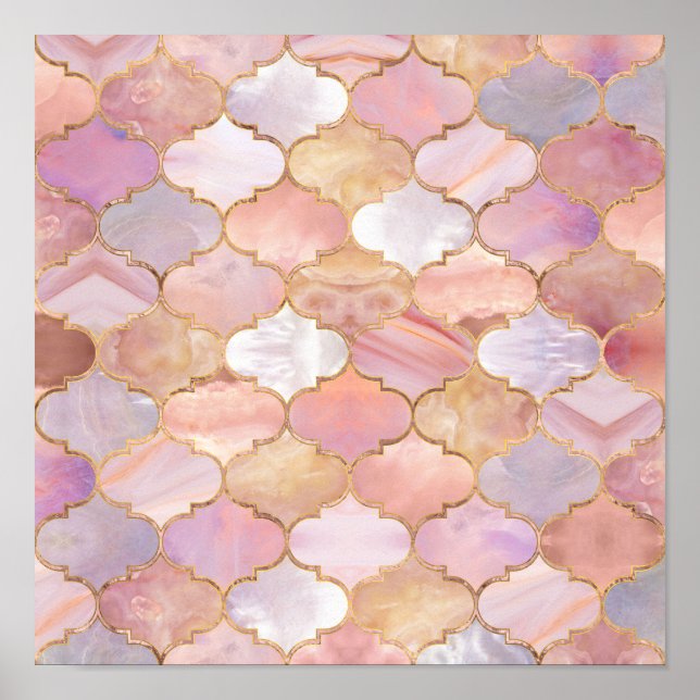 Affiche Moroccan trellis Pastel Mineral Textures (Devant)