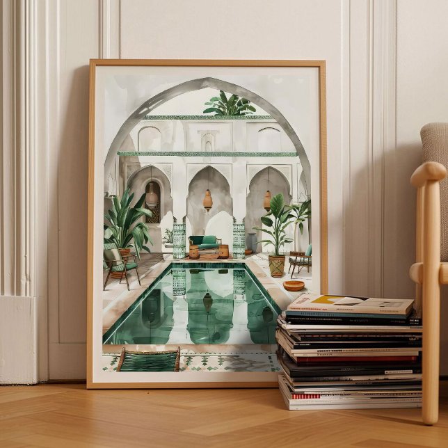Affiche Morocco Print Morocco Illustration Moroccan Riad  (Créateur téléchargé)