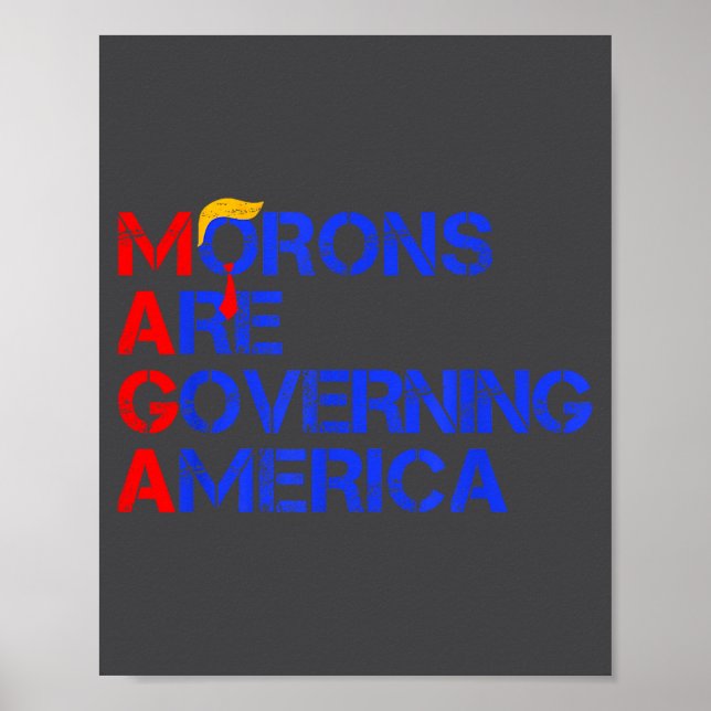 Affiche Morons Are Governing America Funny Trump 2024  (Devant)
