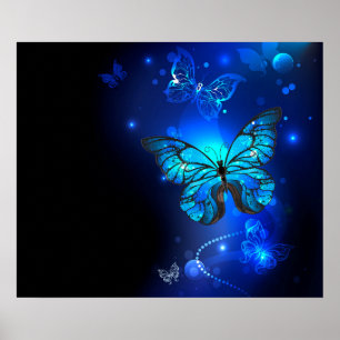 Affiche Morpho Butterfly in the Dark Background