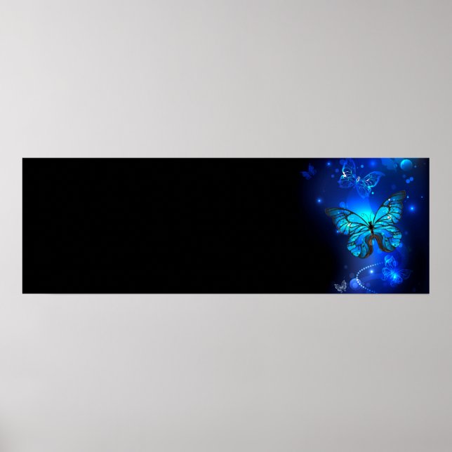 Affiche Morpho Butterfly in the Dark Background (Devant)