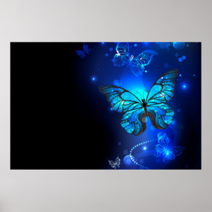 Affiche Morpho Butterfly in the Dark Background