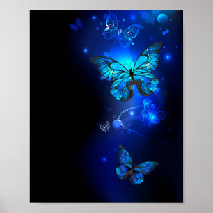 Affiche Morpho Butterfly in the Dark Background