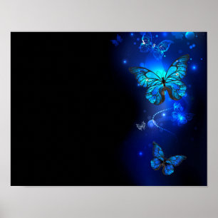 Affiche Morpho Butterfly in the Dark Background