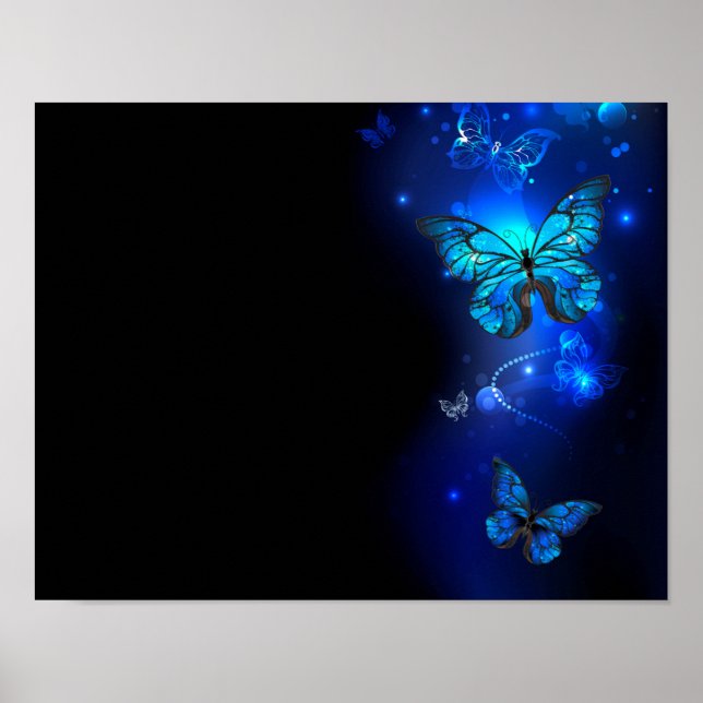Affiche Morpho Butterfly in the Dark Background (Devant)