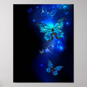 Affiche Morpho Butterfly in the Dark Background