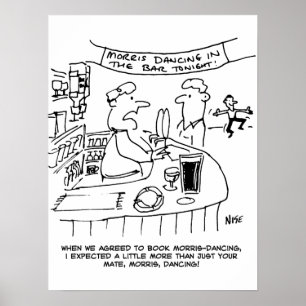 Affiche Morris Dancing in Pub. Danse Morris traditionnelle