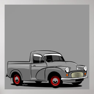 Affiche Morris Minor 1000 pickup gris