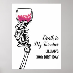 Affiche Mort à mes 20 ans Vin d'anniversaire