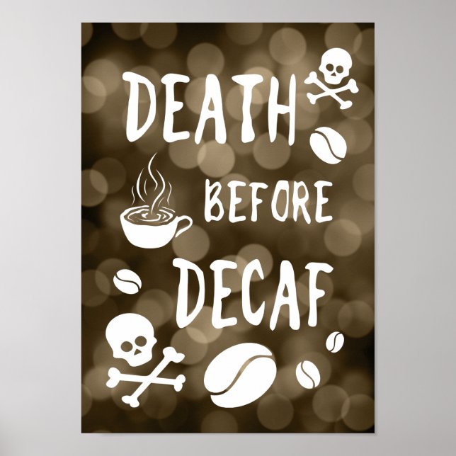 Affiche mort avant decaf bokeh (Devant)