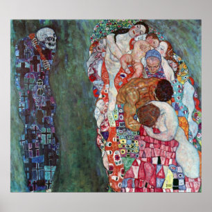 Affiche Mort et vie par Gustav Klimt