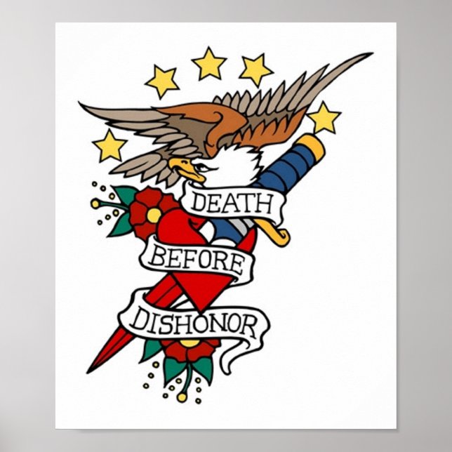 Affiche Mort vintage avant le déshonorant (Devant)