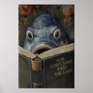 Affiche Morue drôle lisant un livre intitulé Pour l'amour