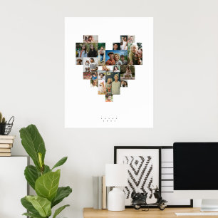 Affiche Mosaic de photos en forme de cœur