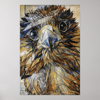 Affiche Mosaic Falcon - Oiseau de proie géométrique Art mu