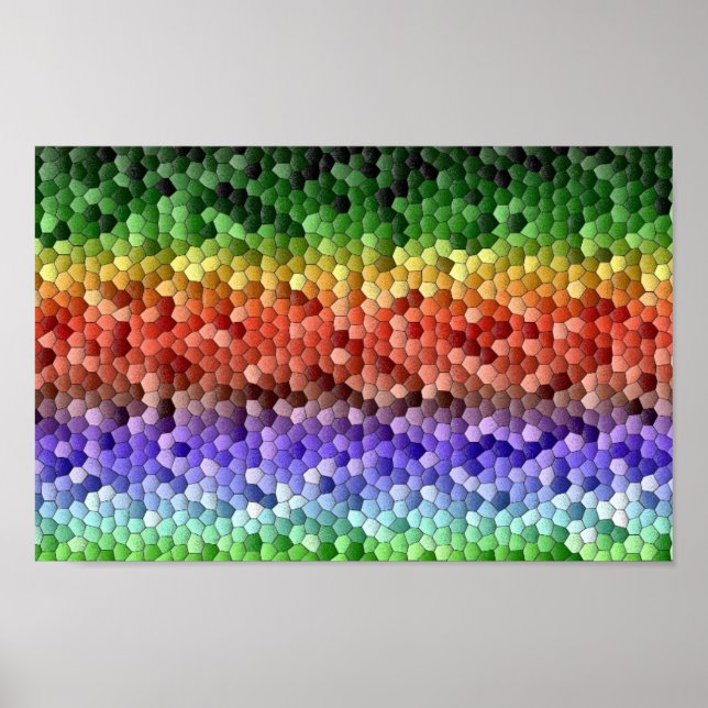 Affiche Mosaïque Arc-en-ciel (Devant)