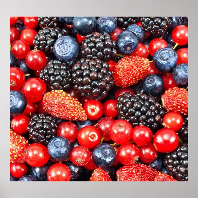 Affiche Mosaïque Arrière - plan Berry-Fresh (Devant)