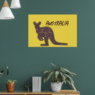 Affiche Mosaïque autochtone de Kangaroo